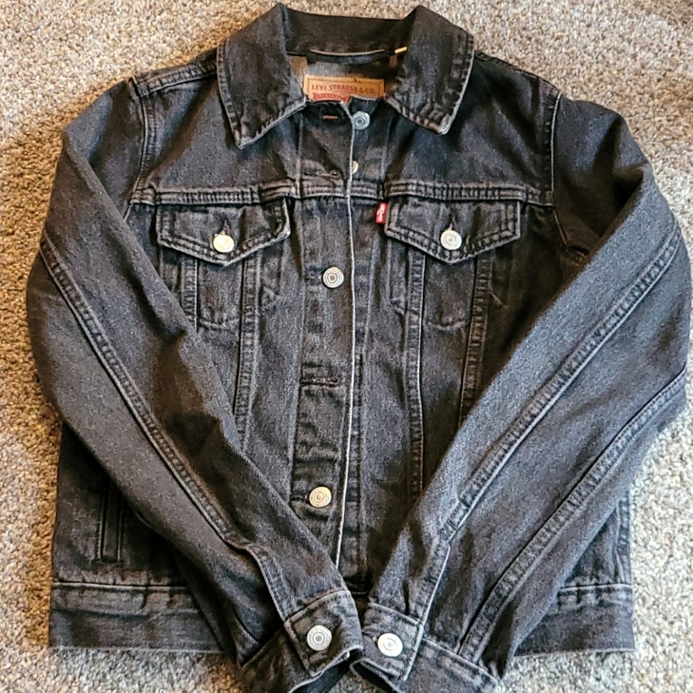 Levi's Jean Jacket Faded Grey Women Size Small